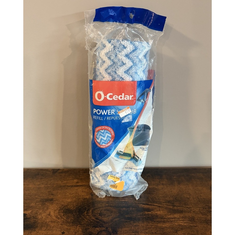 O-Cedar Power Scrub Microfiber Roller Mop Head Refill New - Ripped Package